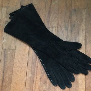 Black Suede Opera Gloves